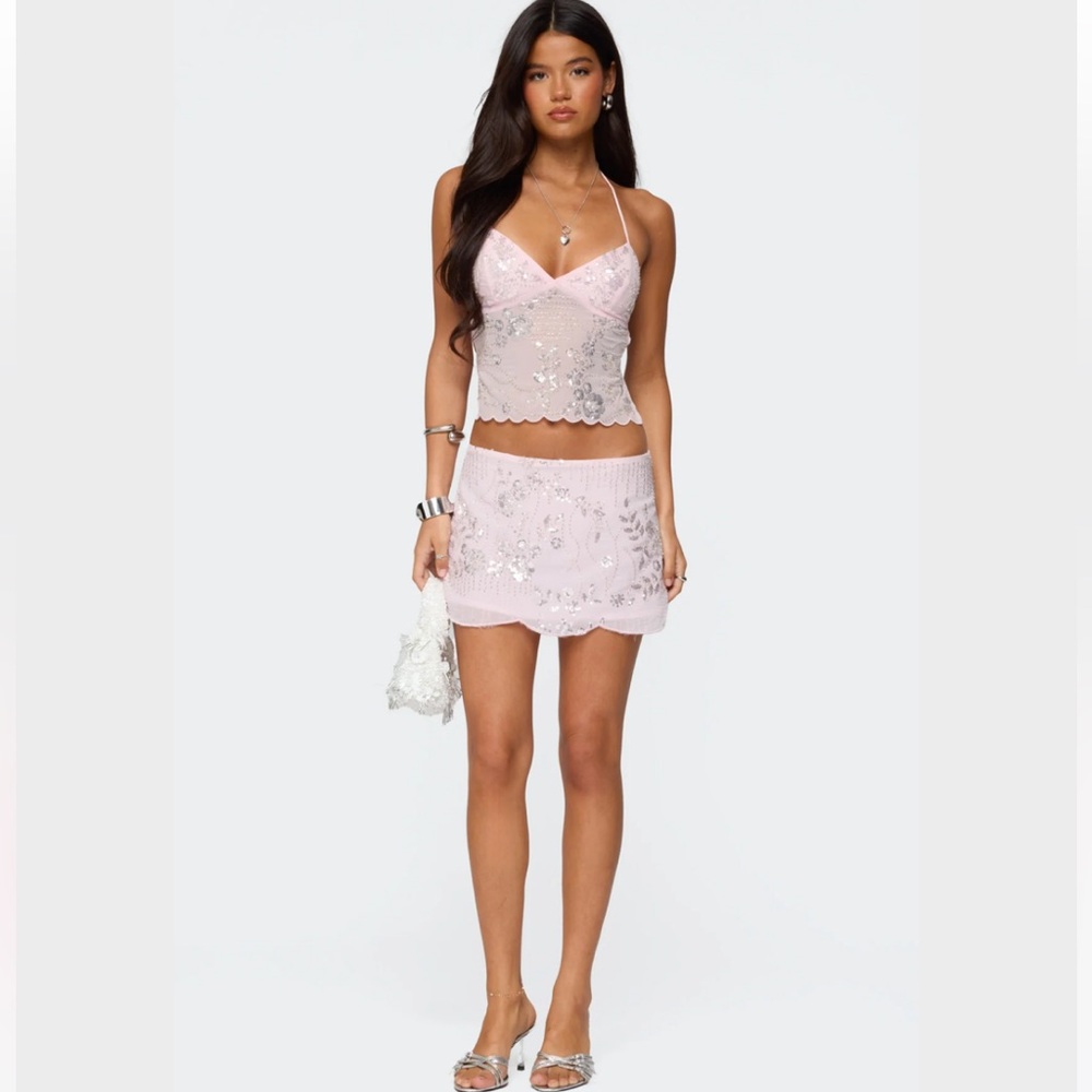 Edikted Pink Mini Skirt